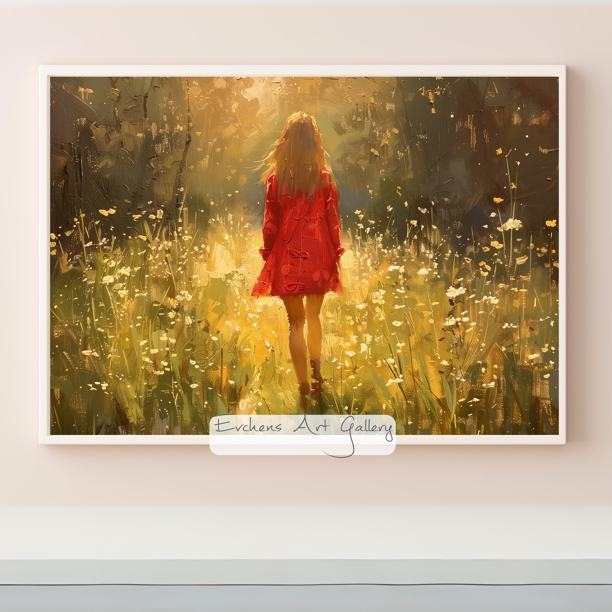 red dress oil painting Original Paris Oil Painting: Woman in Red Dress, Eiffel Tower Canvas Art