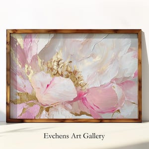 Floral Wall Art, Abstract Flowers, Pink and Gold, Modern Art, Oil Painting, Textured Art, Contemporary Art, Elegant Gift Ideas for Home