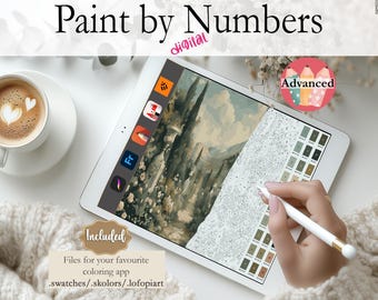 Bridgerton Regency Garden | Digital Paint by Numbers | Perfect for Procreate, Fresco, Sketchbook, Linearity Curve, Art Set ADVANCED