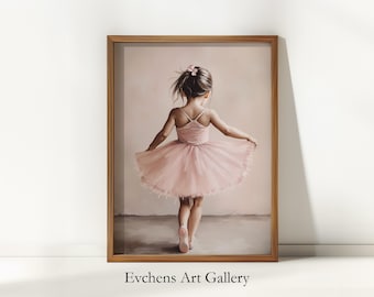 Ballerina Wall Art, Girl Ballet Print, Dance Poster, Pink Wall Art, Nursery Art, Digital Ballet Artwork, Downloadable Wall Art