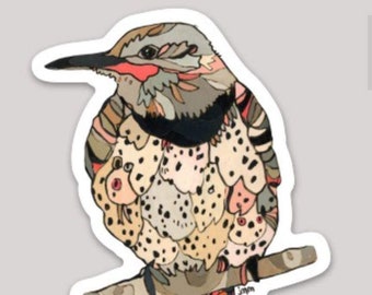 Northern Flicker Bird Sticker by Jennifer Mercede