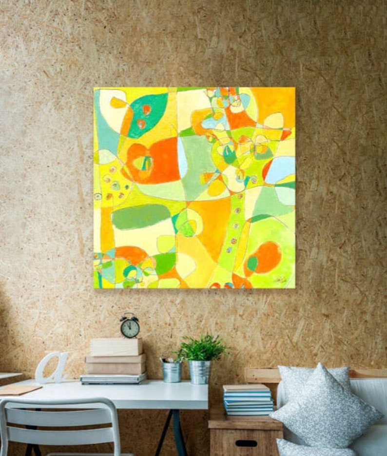 Abstract Canvas Print Modern Art Deco Large Wall Art Doodle Etsy