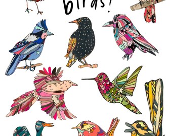 Bird Sticker Pack by Jennifer Mercede