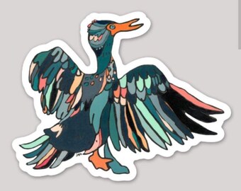 Cormorant Bird Sticker by Jennifer Mercede