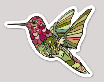 Hummingbird Sticker by Jennifer Mercede