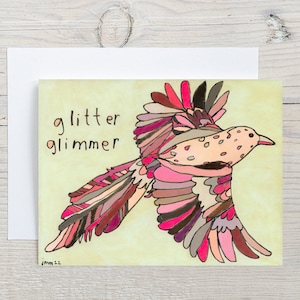 Tarjeta de felicitación de pájaro urraca, pájaro alegre colorido, feliz pensamiento en blanco de ti, hermoso saludo artístico abstracto, amante de Audobon