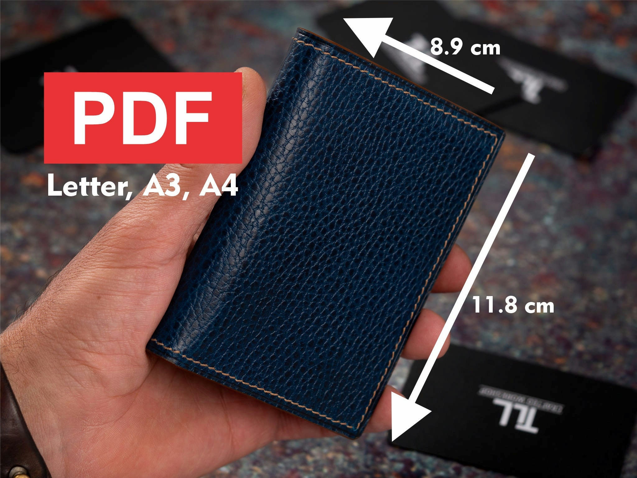Portefeuille Cuir Minimaliste Noir Et Blanc – Fait Main Aux USA, Marque Jpleathercraft, Neuf Avec étiquettes