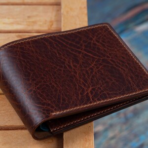 Regalo de aniversario para él, billetera personalizada, billetera para hombre, billetera de cuero, billetera personalizada, regalo para novio para hombre, regalo para papá