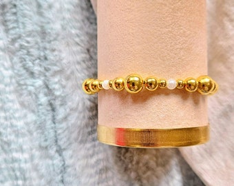 Pulsera hecha a mano con baño de oro de 14k