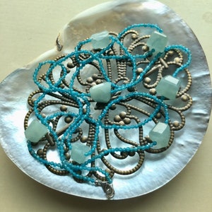 Lange ketting aquamarijn