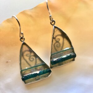 Pendientes de plata hechos a mano con cristal romano