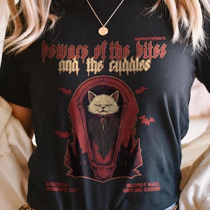 Vampire Cat T-shirt, Halloween Shirt, Dracula Cat shirt, Funny Halloween Cat Lover Shirt, Cute Cat tshirt, Spooky Cat Shirt, Cat Vampire