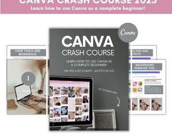 Canva-crashcursus 2025 | Beginnershandleiding met videotutorials (MRR/PLR) Digitale producten maken, handleidingen, digitale download