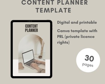 Social Media Content Planner: Weekly & Monthly Organizer (PDF Template, Canva Edit)