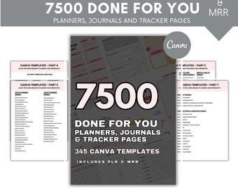 7500+ Canva Planner Templates: 2026 Journals with PLR MRR (Digital Download)