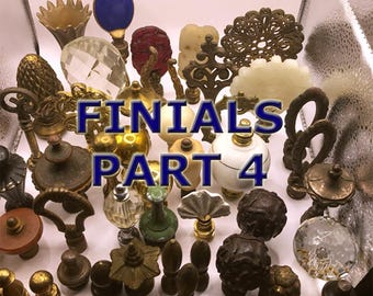 Vintage Lamp Finials - Brass, Glass, Bronze Toppers - Part 4