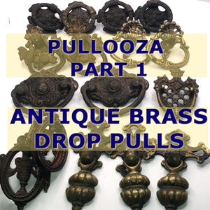 Small Antique Drop Pulls PULLOOZA PART 1 ~Choice ~Single Screw Pulls ~Architectural Salvage Furniture Hardware ~Individually Priced