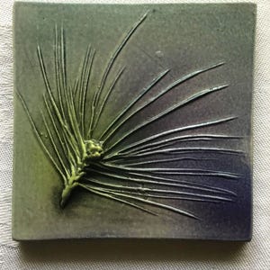 c2003 Surving Studios Pine Needle Bas-Relief Art Tile ~ Choose one or more!