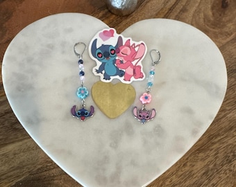 Disney Stitch & Angel inspired earrings jewelry