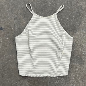 1990s GIORGIO ARMANI corset bodice halter crop top w criss cross button back size small