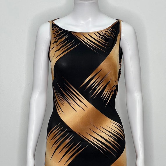 Buy 1990s Forever 21 Black and Brown Palm Print Body Con Dress W Side Slits  Size Small-medium Online in India - Etsy