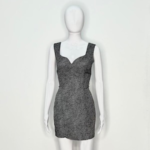 1990s ANNA SUI polka dot body con mini dress w sweetheart neckline size xs-s