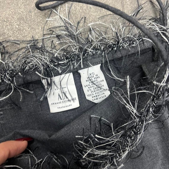 1990s Y2k ARMANI EXCHANGE Feathered Corset Bustier Style