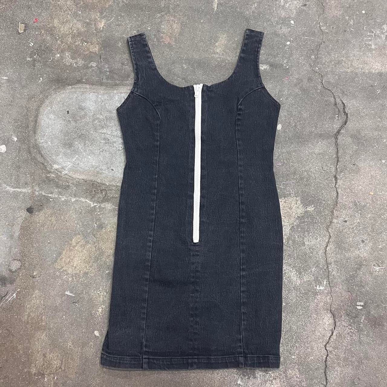 white christmas dresses Washed Black Zip Detail Denim Dress – Scamp & Dude main image 0