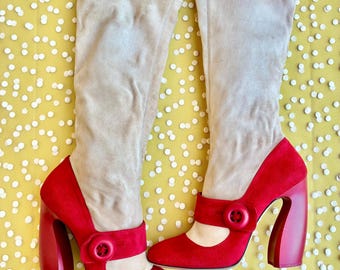 FW 2011 Prada Mary Jane illusion boots size 38