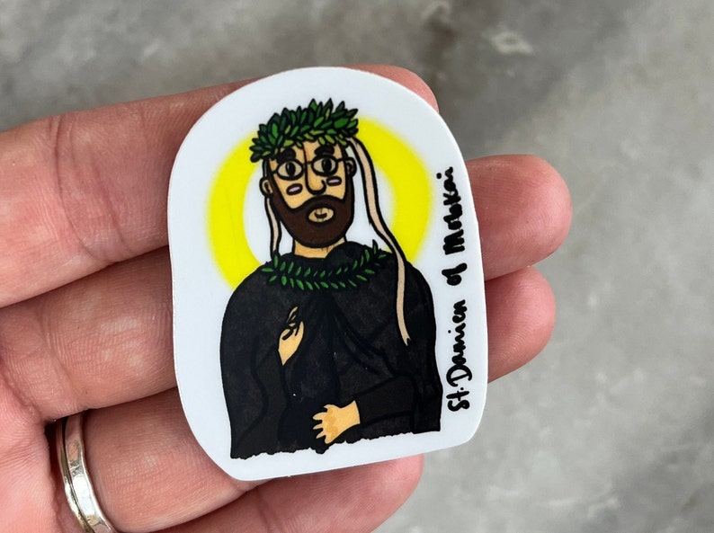 St. Damien of Molokai Mini Sticker WITH Blessed Mother Sticker ...