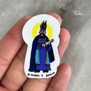 Heiliger Irenäus von Sirmium Mini Aufkleber MIT Mutter Aufkleber - 2er Pack katholische Aufkleber - 2 für 1 Aufkleber!
