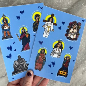 Blessed Mother Aufkleber Blätter - 2 Bögen - 10 Aufkleber insgesamt - Katholische Aufkleber - Katholische Blessed Mother Mary Aufkleber Blatt 2 Pack