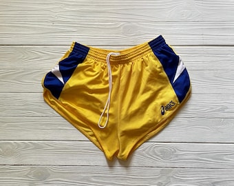 Pantalones cortos de running Asics Sprinter Vintage Amarillo Talla L estilo retro gimnasio maratón