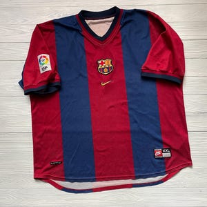 Vintage FC Barcelona Home Jersey 1998/1999 Season • Men&#39;s XXL • Nike Football Shirt Spain