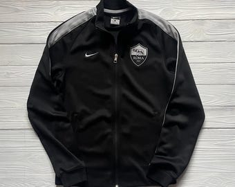 Chaqueta deportiva Nike vintage de la AS Roma, color negro, talla S
