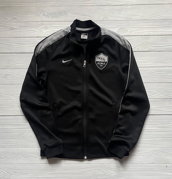 Vintage Nike AS Roma Track Jacket, Black N98 Soccer Jacket (size S