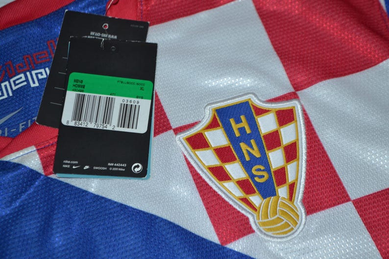 Vintage Croatia National Team Nike Soccer Jersey, Blue Trikot, Mens XL image 5
