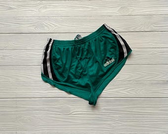 Vintage Adidas Equipment Running Shorts 80s 90s Green SZ M D5 Sprinter Retro