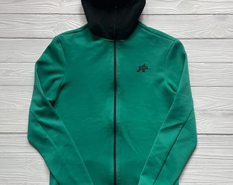 Sudadera con capucha y cremallera de ciclismo Assos vintage, años 90 y 1990, para mujer, maillot verde, talla M