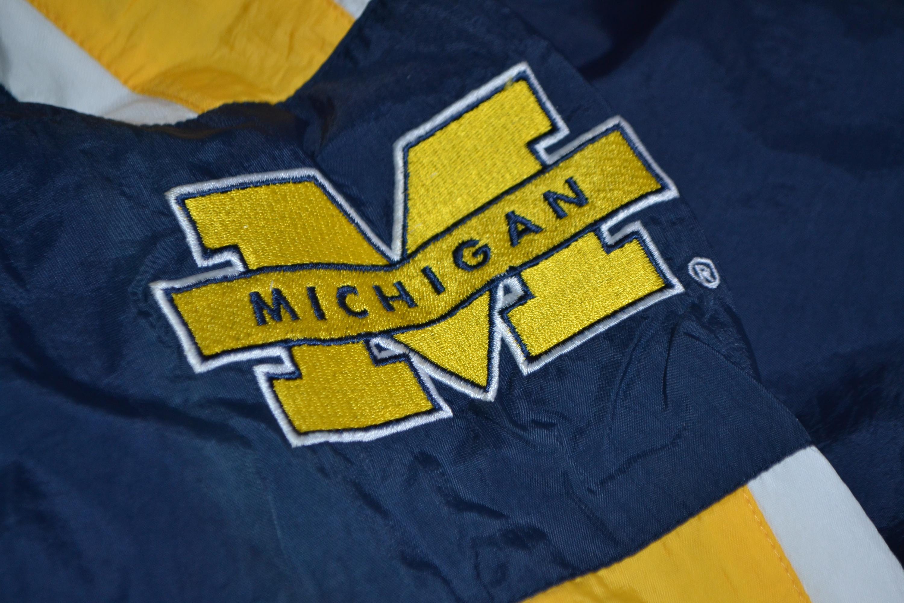 Vintage Starter Michigan Wolverines Windbreaker Jacket 90s Navy