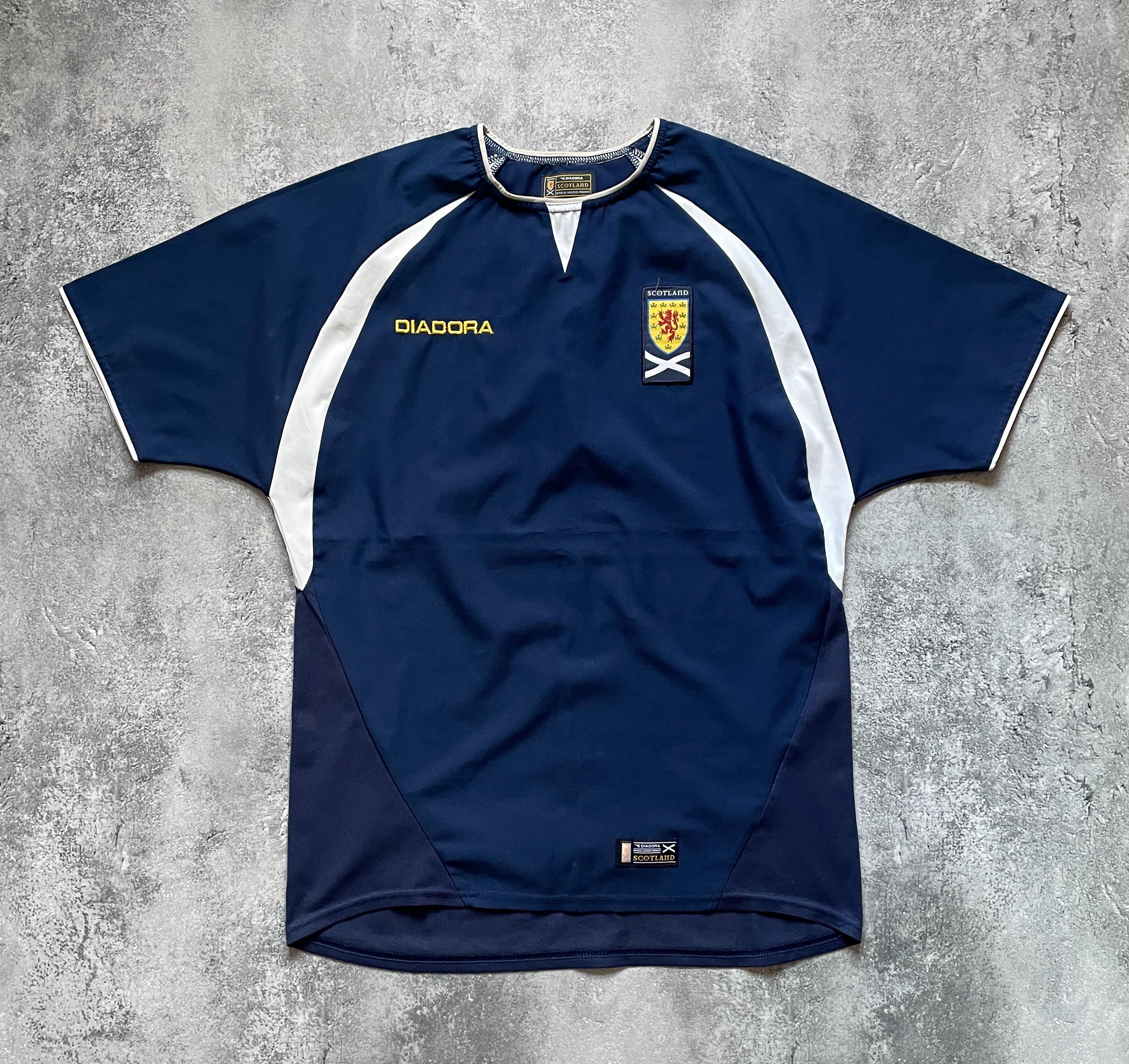 Vintage Diadora Scotland Home Football Shirt, 2003-2005, Mens Size