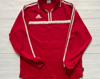 Vintage voetbalshirt Adidas Originals: jaren 90 voetbalshirt, rood, heren XL