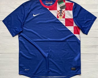 Vintage Croatia National Team Nike Soccer Jersey, Blue Trikot, Mens XL
