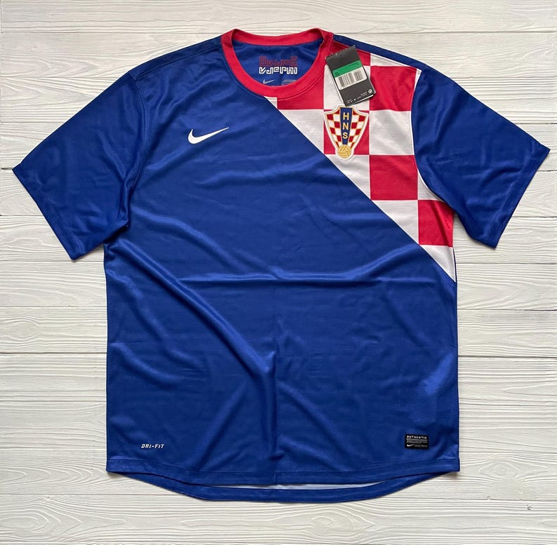 Vintage Croatia National Team Nike Soccer Jersey, Blue Trikot, Mens XL image 1