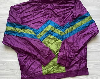 Vintage Adidas Originals Top Track Jacket 90s Purple Nylon Sz L