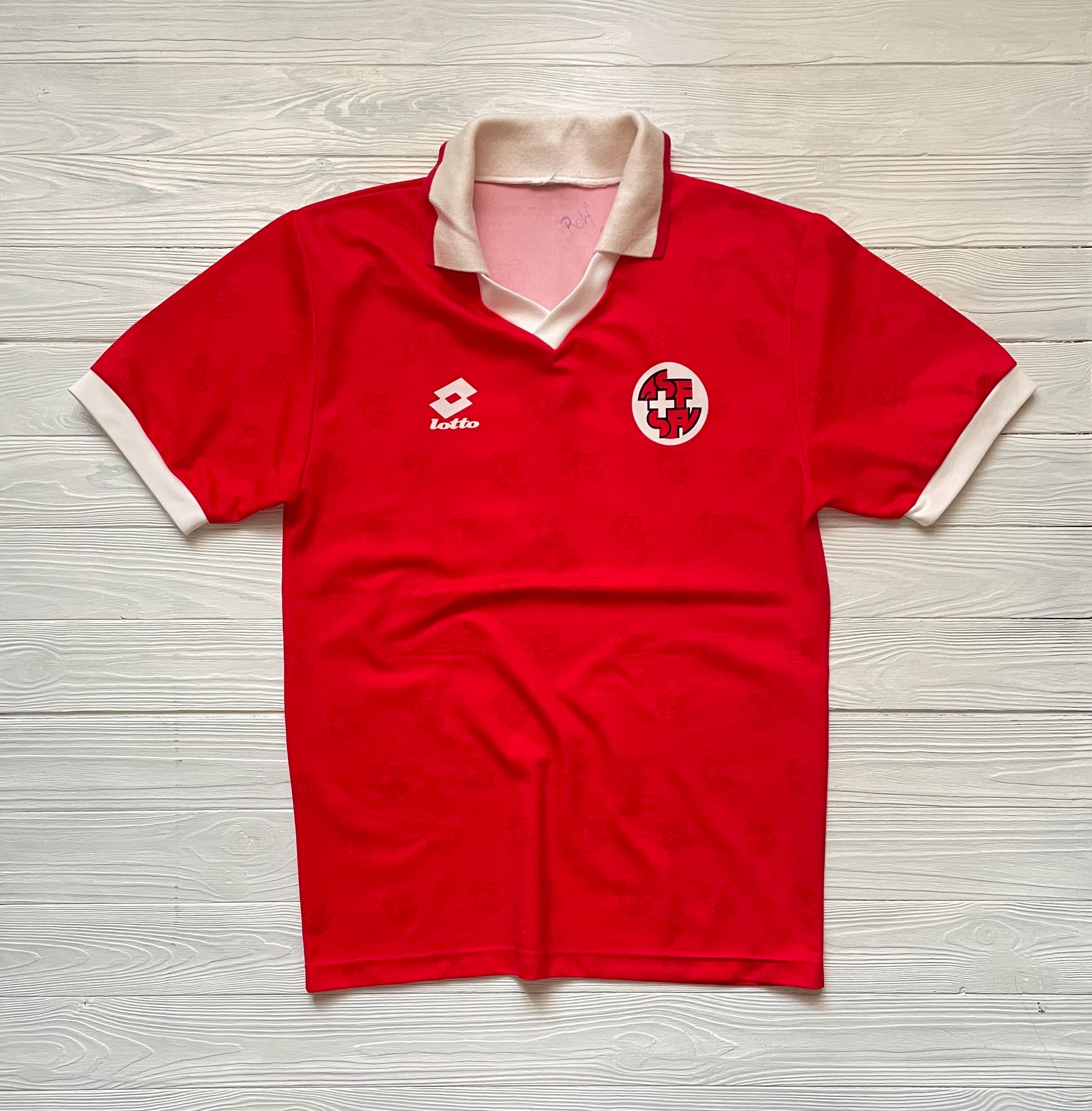 Vintage Switzerland Football Shirt 1994-96: Lotto Soccer Jersey