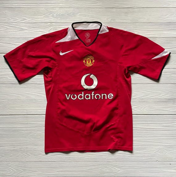 00s マンチェスターユナイテッド ユニフォーム Vodafoneヴィンテージ Vintage Manchester United Nike Jersey, 2004-2005 Home Shirt (size