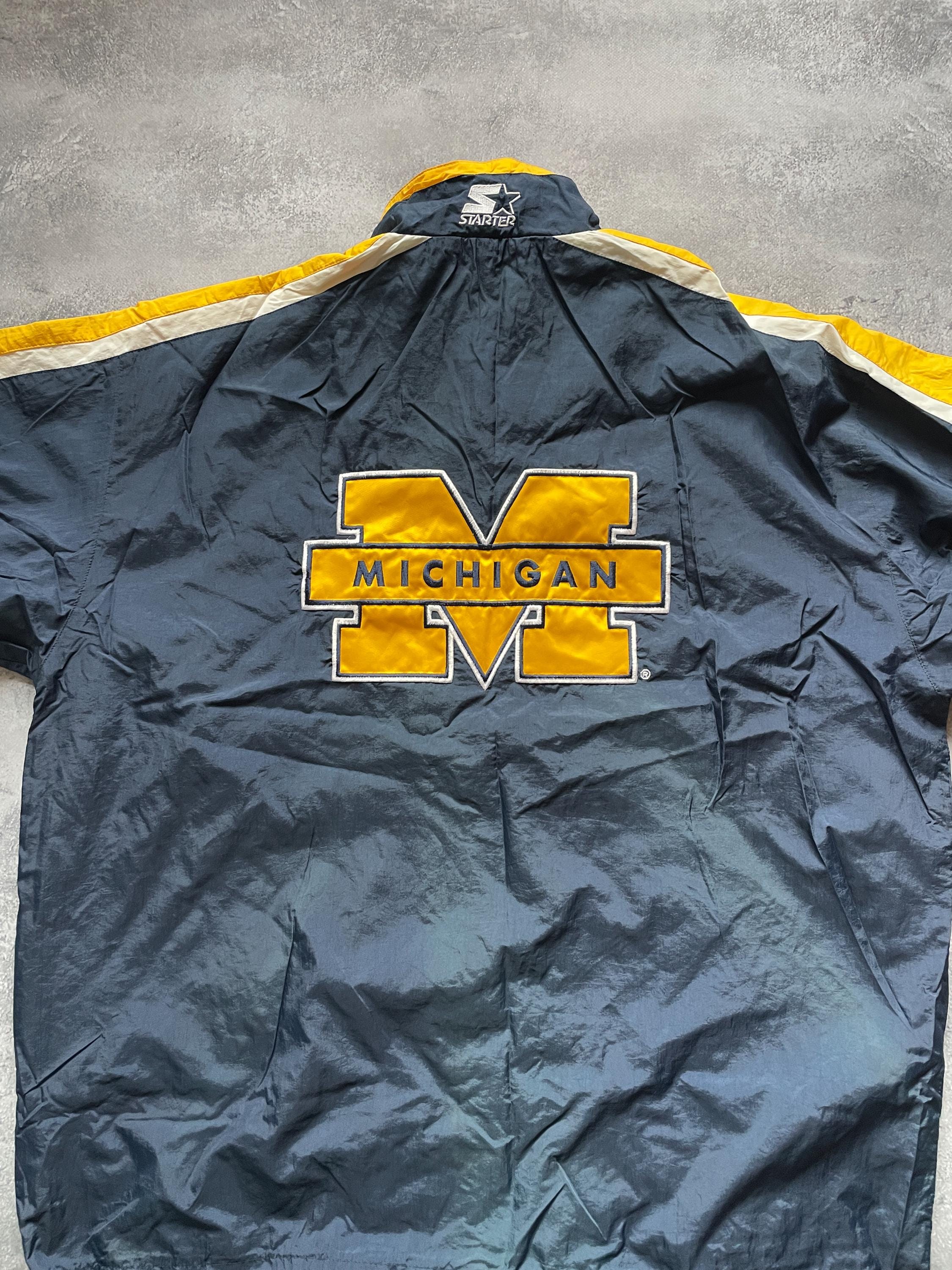 Vintage Starter Michigan Wolverines Windbreaker Jacket 90s Navy