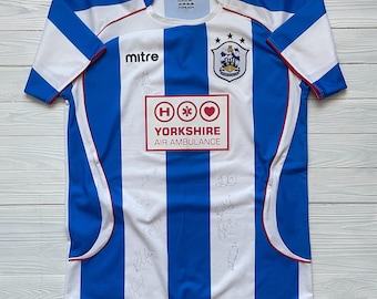 Vintage Huddersfield Town Mitre Home Signed Team Shirt Soccer Jersey Size L