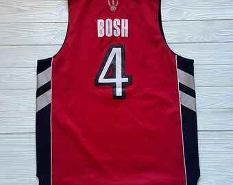 Vintage Toronto Raptors Chris Bosh Basketball Jersey NBA Adidas Red Mens Size L